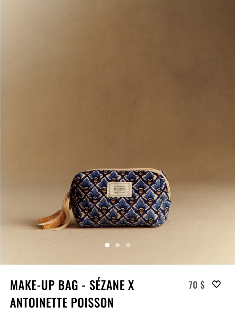NWT-Sézane x Antoinette Poisson Beauty pouch